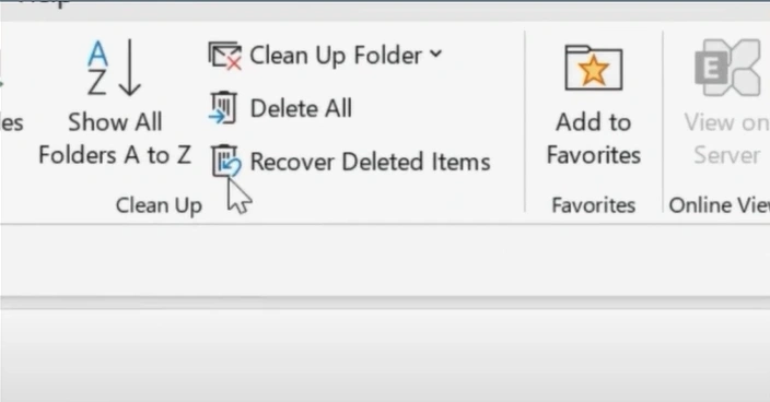 Select Recover Deleted Items from the toolbar