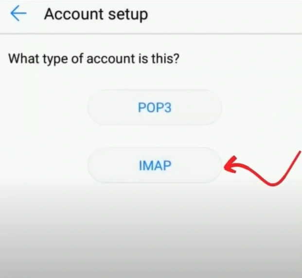 IMAP as the Account Type