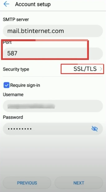 Security Type to SSL/