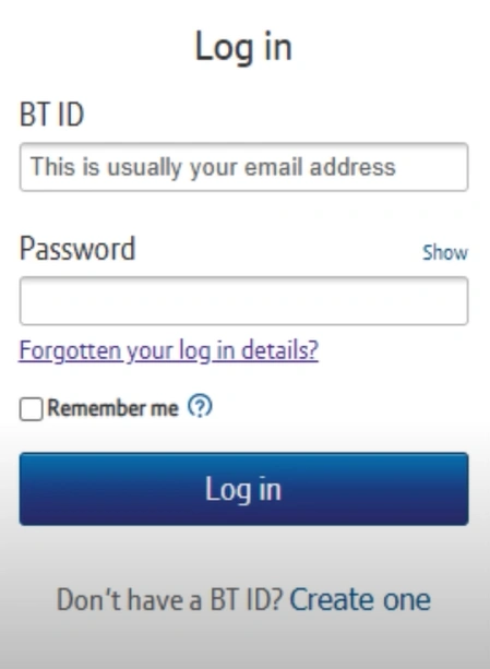 Go to the BT mail login page