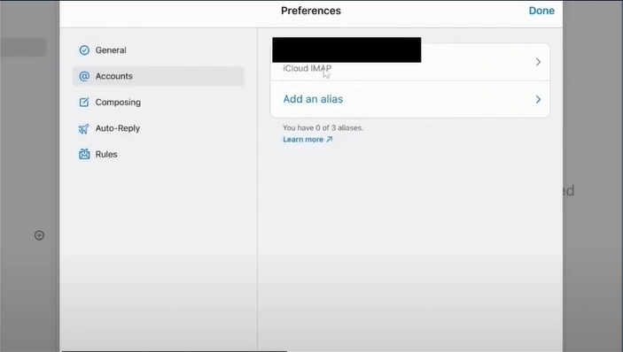 Go to the Accounts tab and click