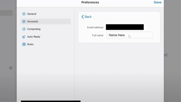 Enter the New name in the Full 