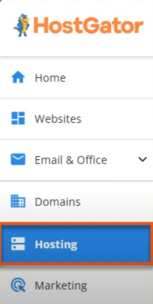 Click on the Hosting tab