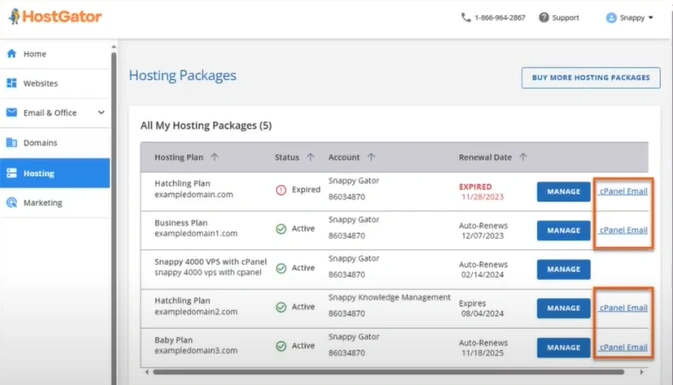 Under Hosting Packages