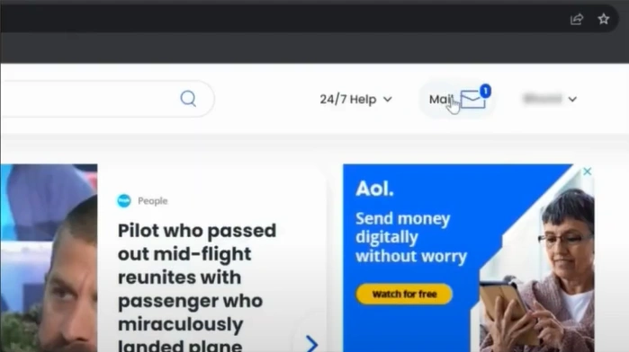 Click on Mail at the top right