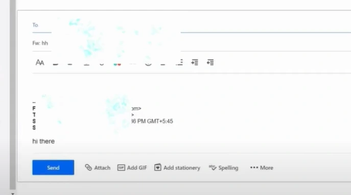 Enter the email address in the To 