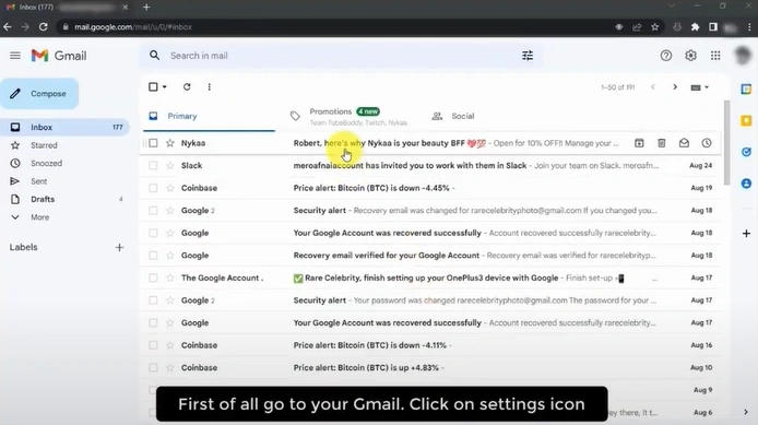 Open your Gmail account