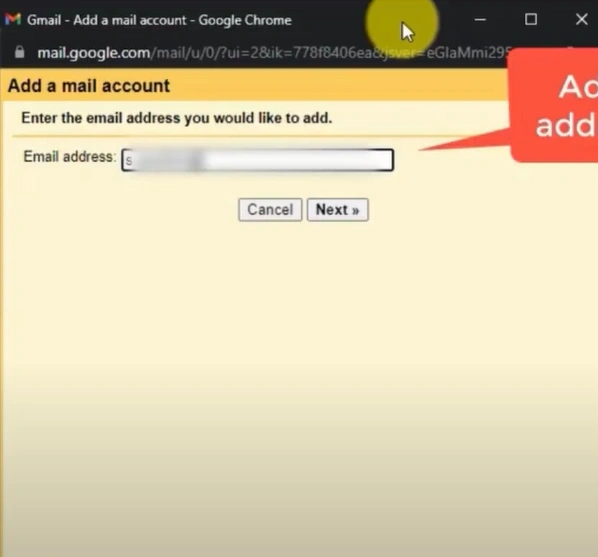 Add a mail account window