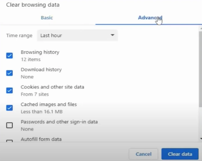Go to the Advanced tab