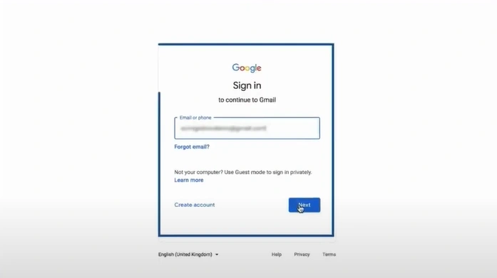 Sign in to your Gmail account