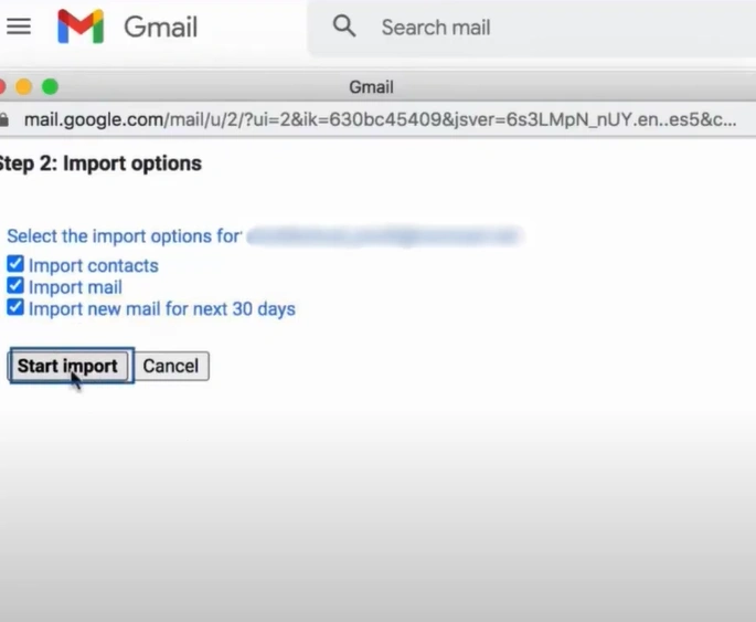 Click on Start Import