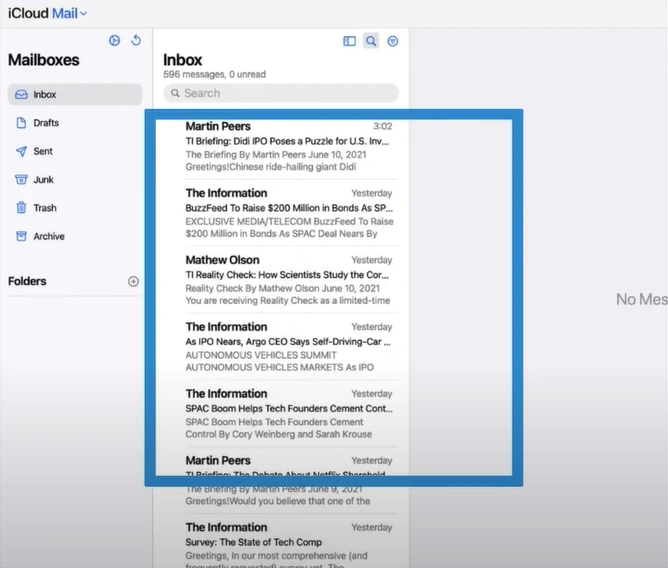 Select the mail
