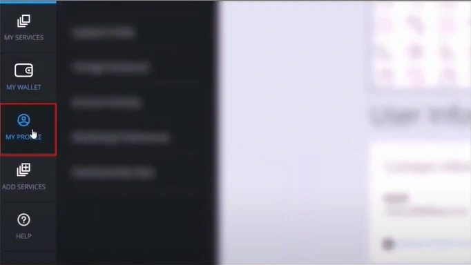 Click on My Profile in the sidebar