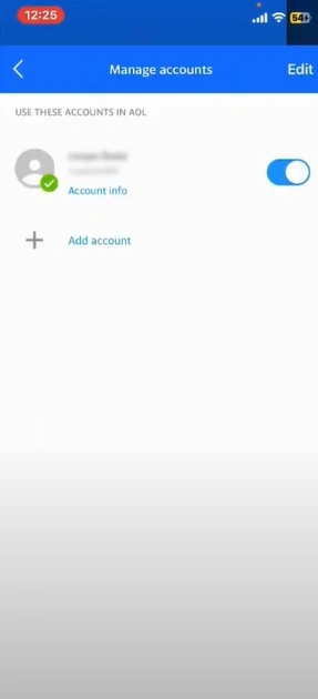 Tap the Account info under