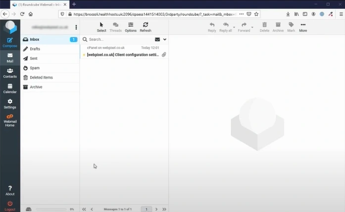 Open your Roundcube Webmail