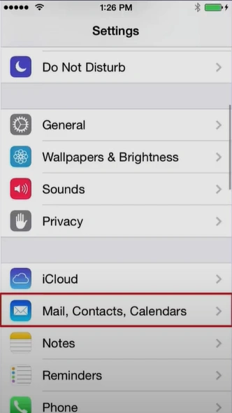  scroll, and select Mail