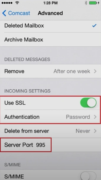 the authentication type is set to “Password