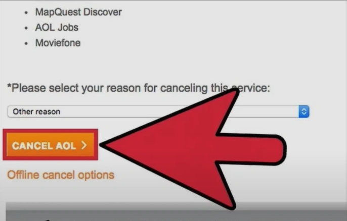 Click on the Cancel AOL button