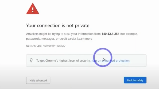 your connection is not private