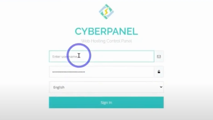 Log in to the control panel