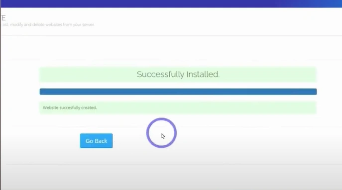 Wait for the website to be created