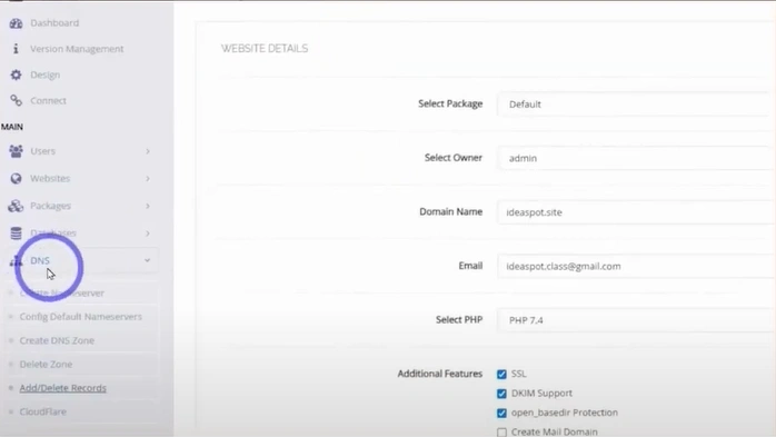Return to your web hosting control panel