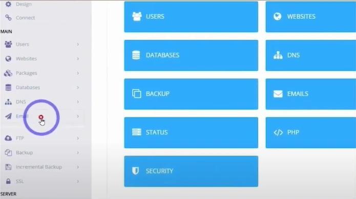 Expand Email from the left bar