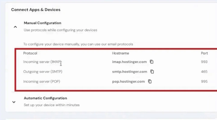 Scroll down to the IMAP