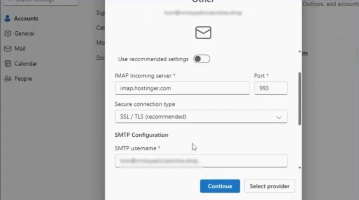 Review the SMTP server information