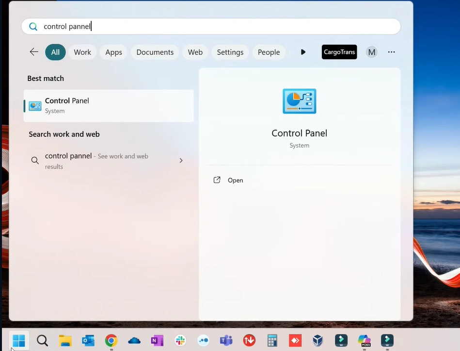 in the search bar, and open it