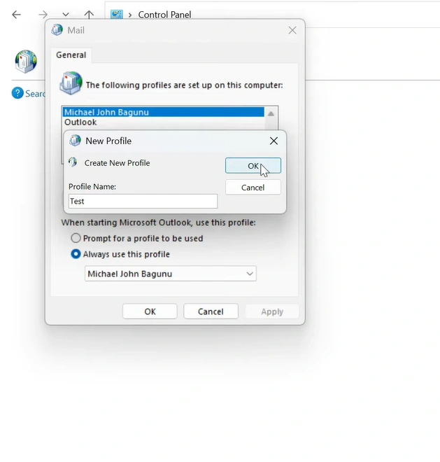 Enter your profile name