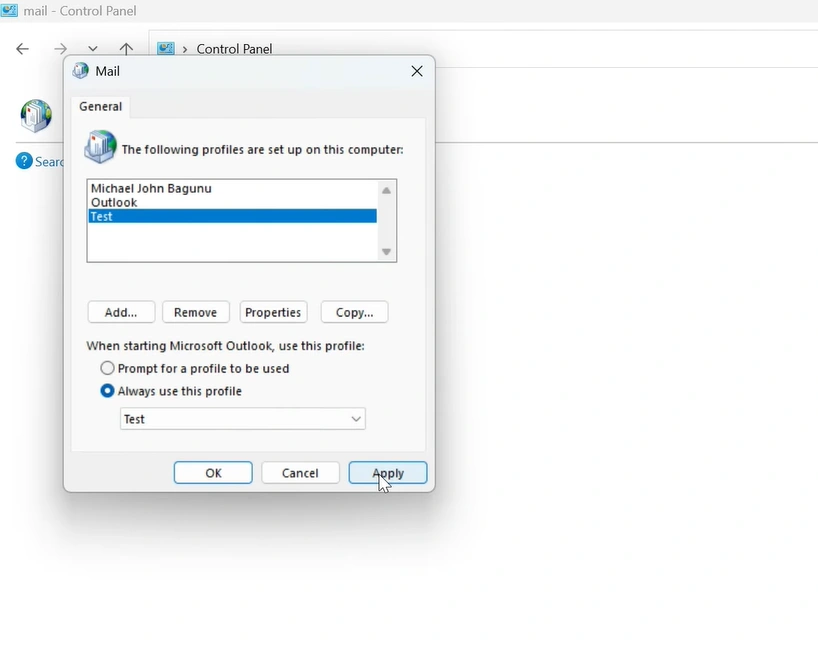 After that, click on the “Apply” option, then OK