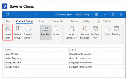 save and close the members list