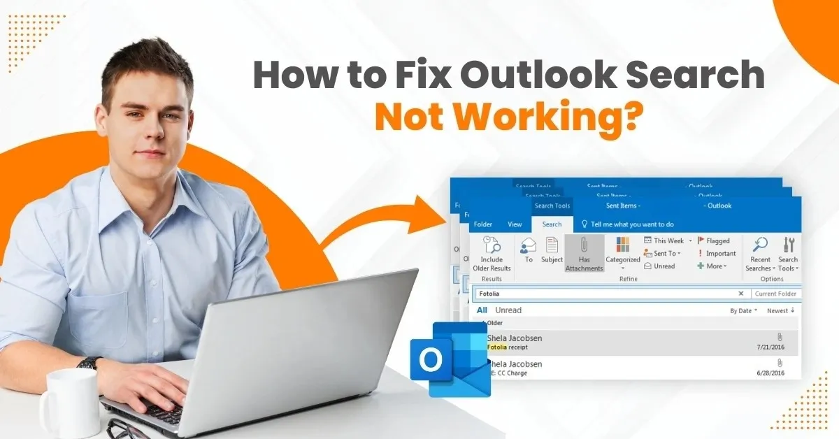 Outlook search not working​