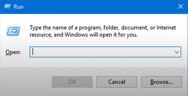 open the run dialogue box