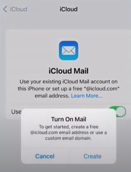 Select the create option