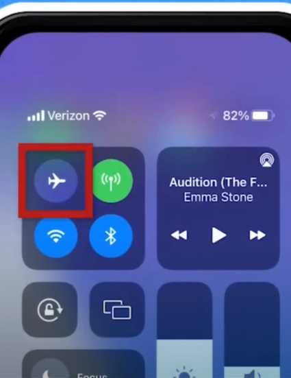 Turn off the airplane mode