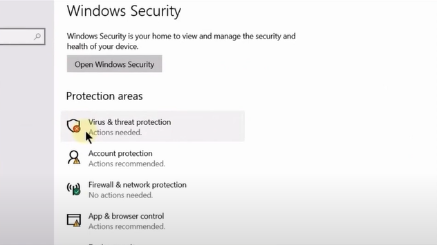 Click Virus and Threat Protection