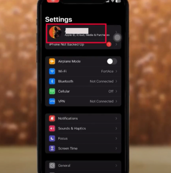 Tap on profile icon
