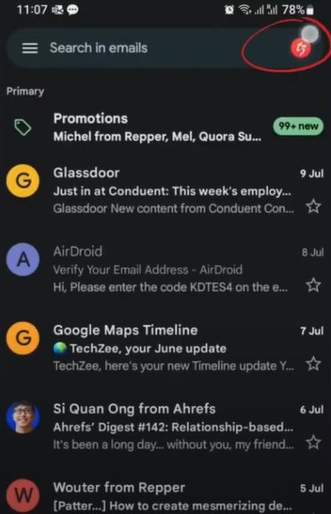 Tap on profile