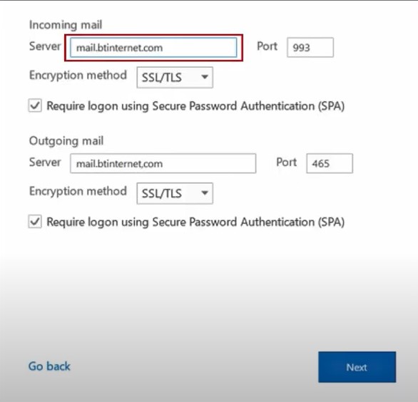 BTinernet/BT mail server