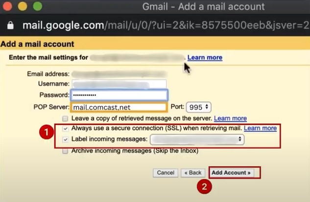 Add Account to proceed