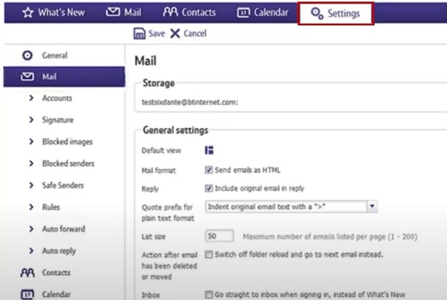 Settings icon from the toolba