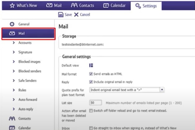 Mail from the left pane