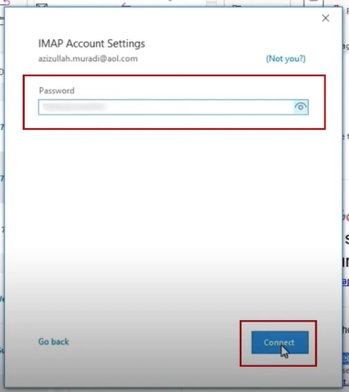 BT Mail Password and click Connect