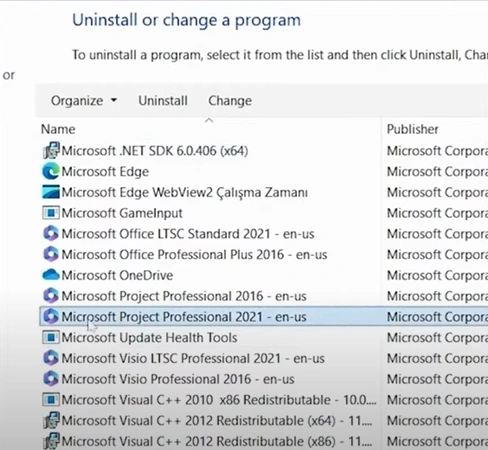 find the Microsoft Project Professional 2021