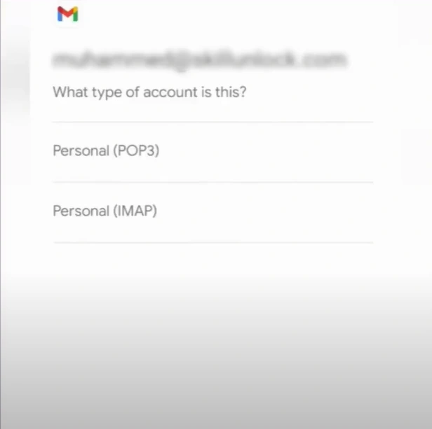 Select the account type
