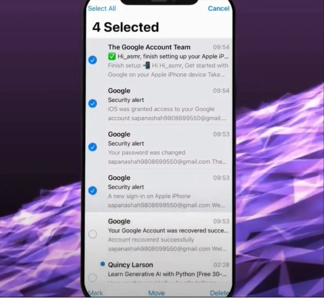 Tap on the Move button