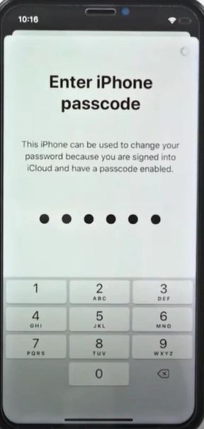 Enter the passcode when prompted