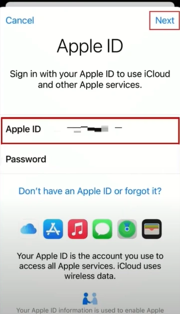 Tap Sign in to your iPhone